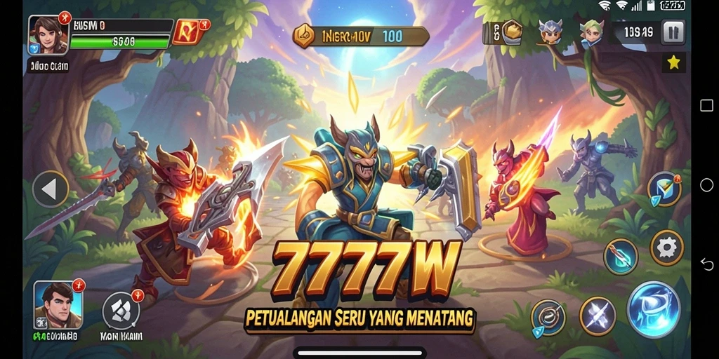 Screenshot menampilkan gameplay seru di 7777W.