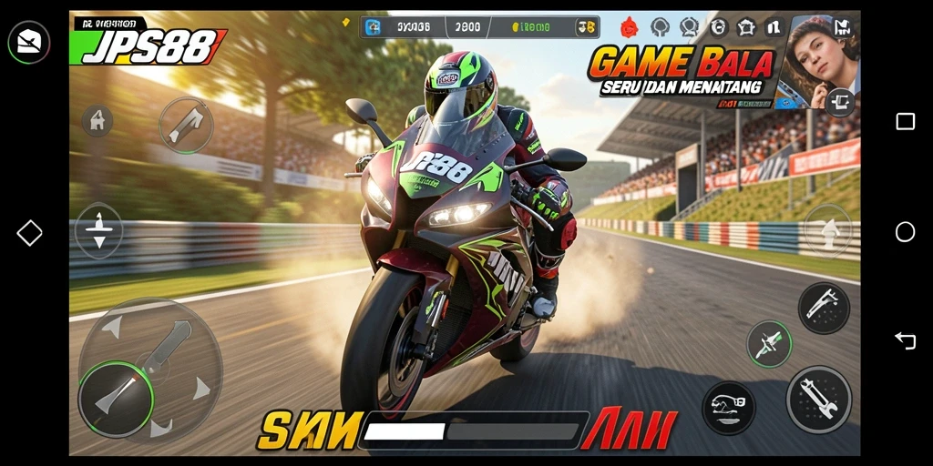 Tampilan gameplay seru JPS88 di trek balap yang menantang.