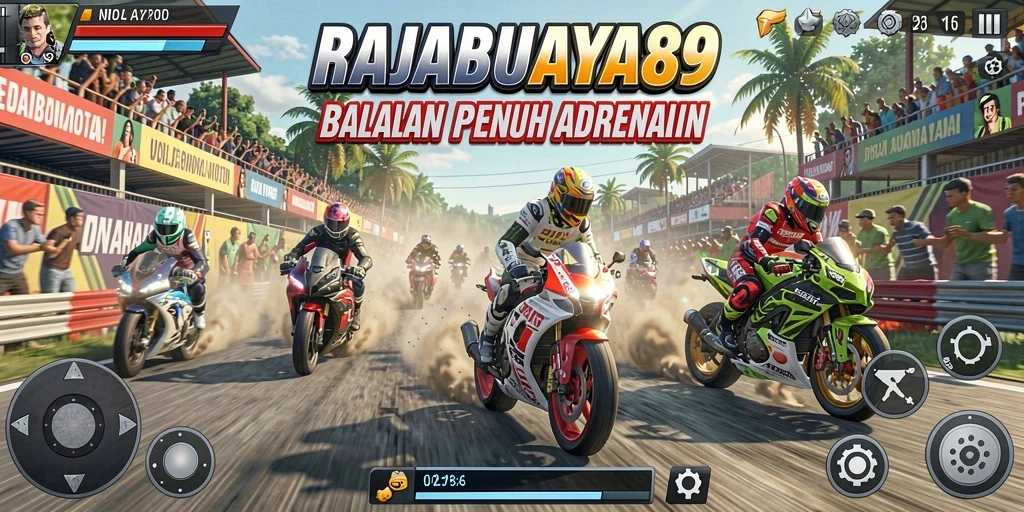 Tampilan gameplay menarik dari RAJABUAYA89, balapan seru antar motor.