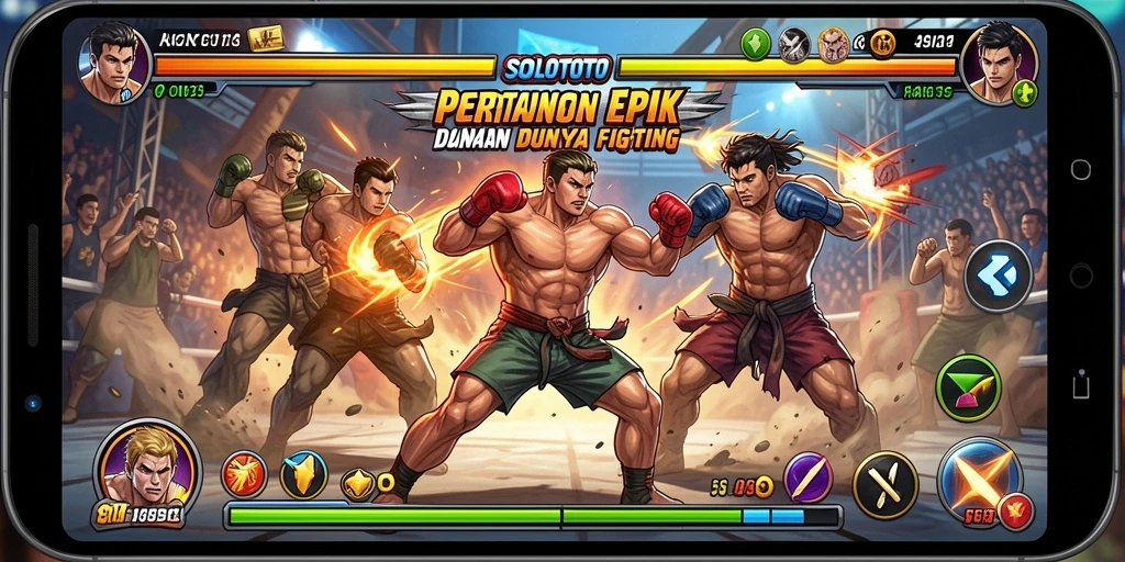 Tampilan gameplay menarik dari SOLOTOTO dengan aksi pertarungan yang seru.