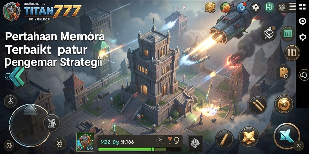 Gambaran gameplay menara yang menegangkan di TITAN777.
