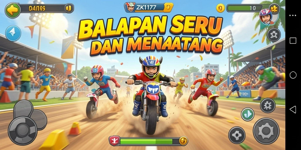 Gameplay seru ZK1177 dengan balapan yang mendebarkan.