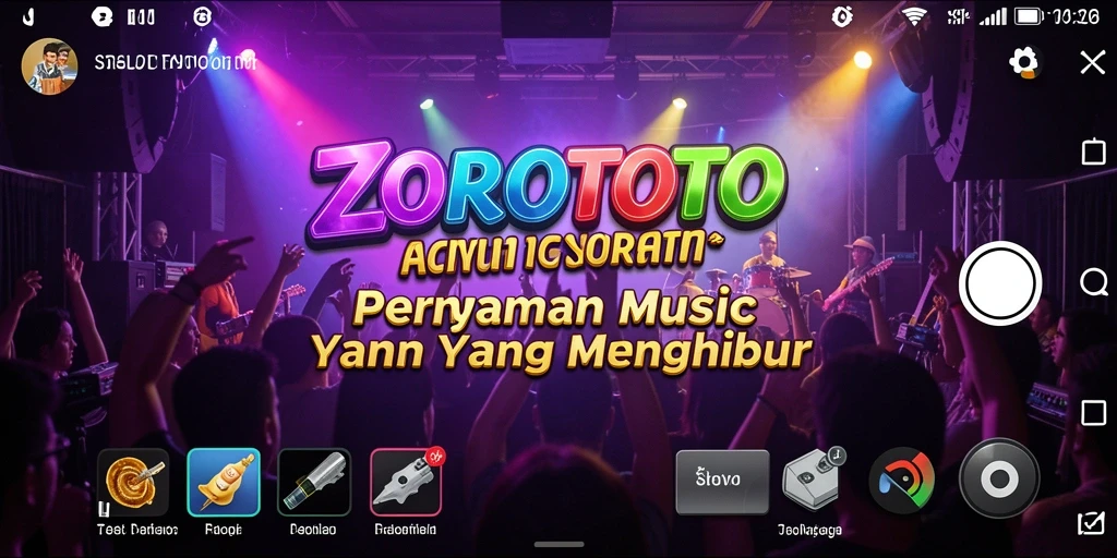 Tangkapan layar utama ZOROTOTO menampilkan pemain yang sedang asyik memainkan permainan musik.